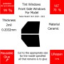 Per Tesla ModelY SUV 2020 - 2021 Finestrini laterali anteriori VLT 70 2mil Colla Riutilizzabile Durata Lungo UV e infrarossi 99